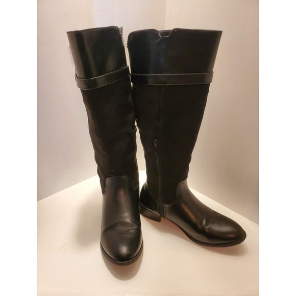 𝅺Rampage Women's Ianna Side-Zip Casual Tall Riding Boots Black Leather Size 8M - Picture 7 of 7